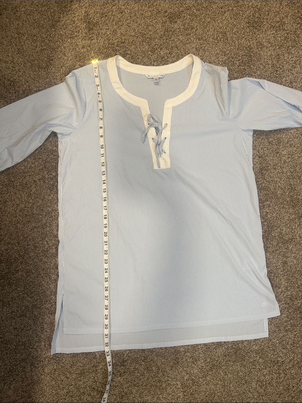 Southern Tide Hailey Seersucker Blue Striped Tunic Size XL - Picture 10 of 11